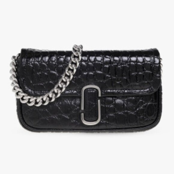 NWT! New Marc Jacobs J Marc Mini Shoulder Bag - Croc-embossed Leather Black 3way - Picture 13 of 14